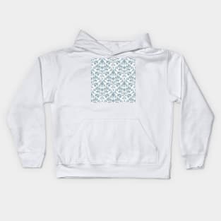 Flourish Damask Ptn Blue on Cream Kids Hoodie